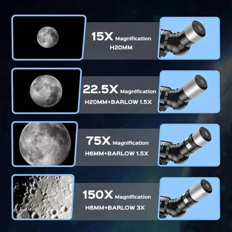 Tragbares astronomisches 150X-Teleskop, 70 mm Öffnung, Monokular mit Stativ