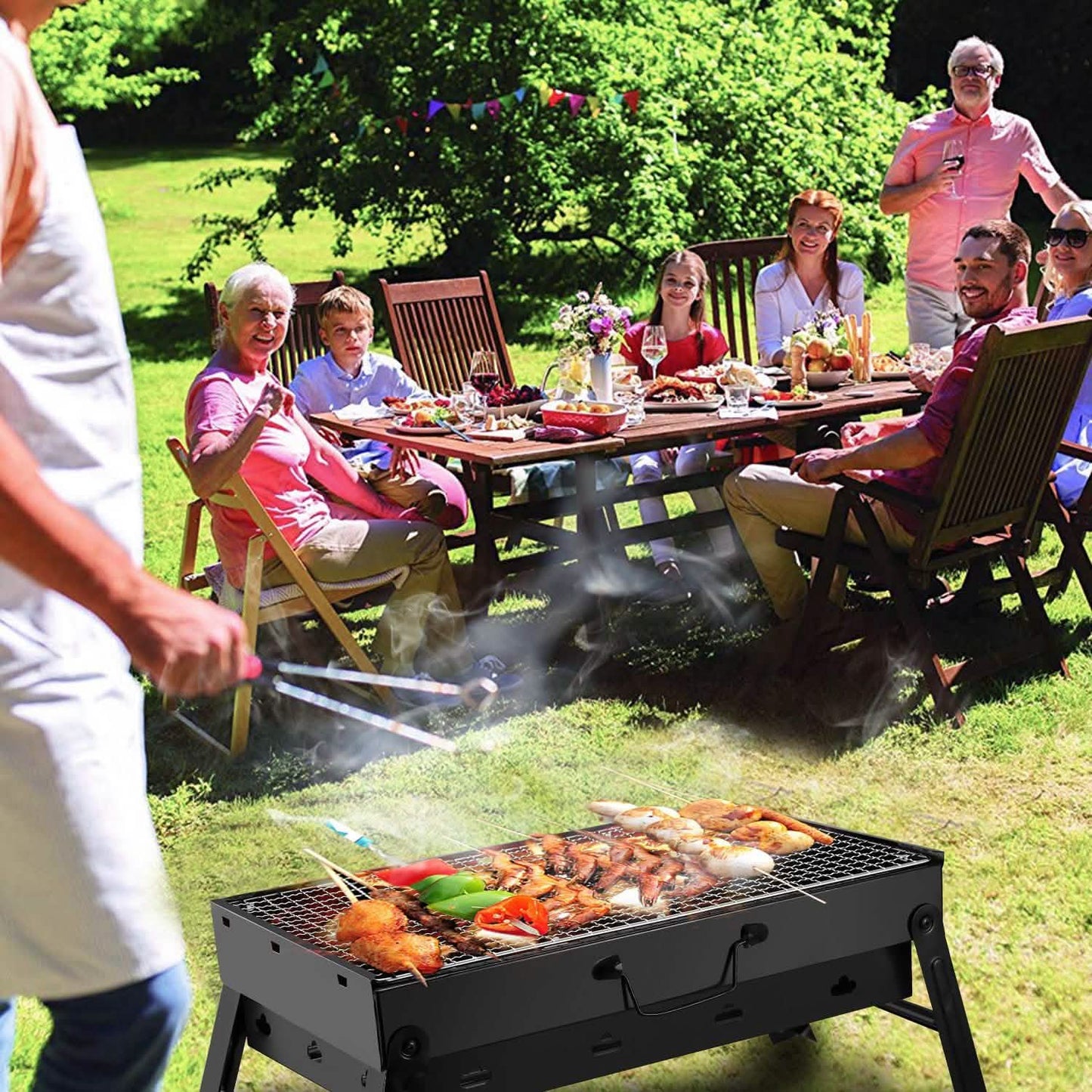 Tragbarer Klappgrill Holzkohle