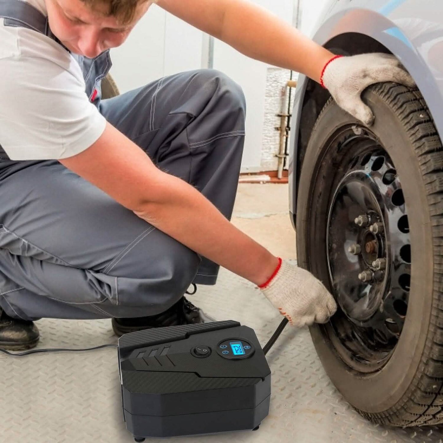 Tragbarer Autoreifenfüller DC 12V Digitale Auto-Luftpumpe Kompressor