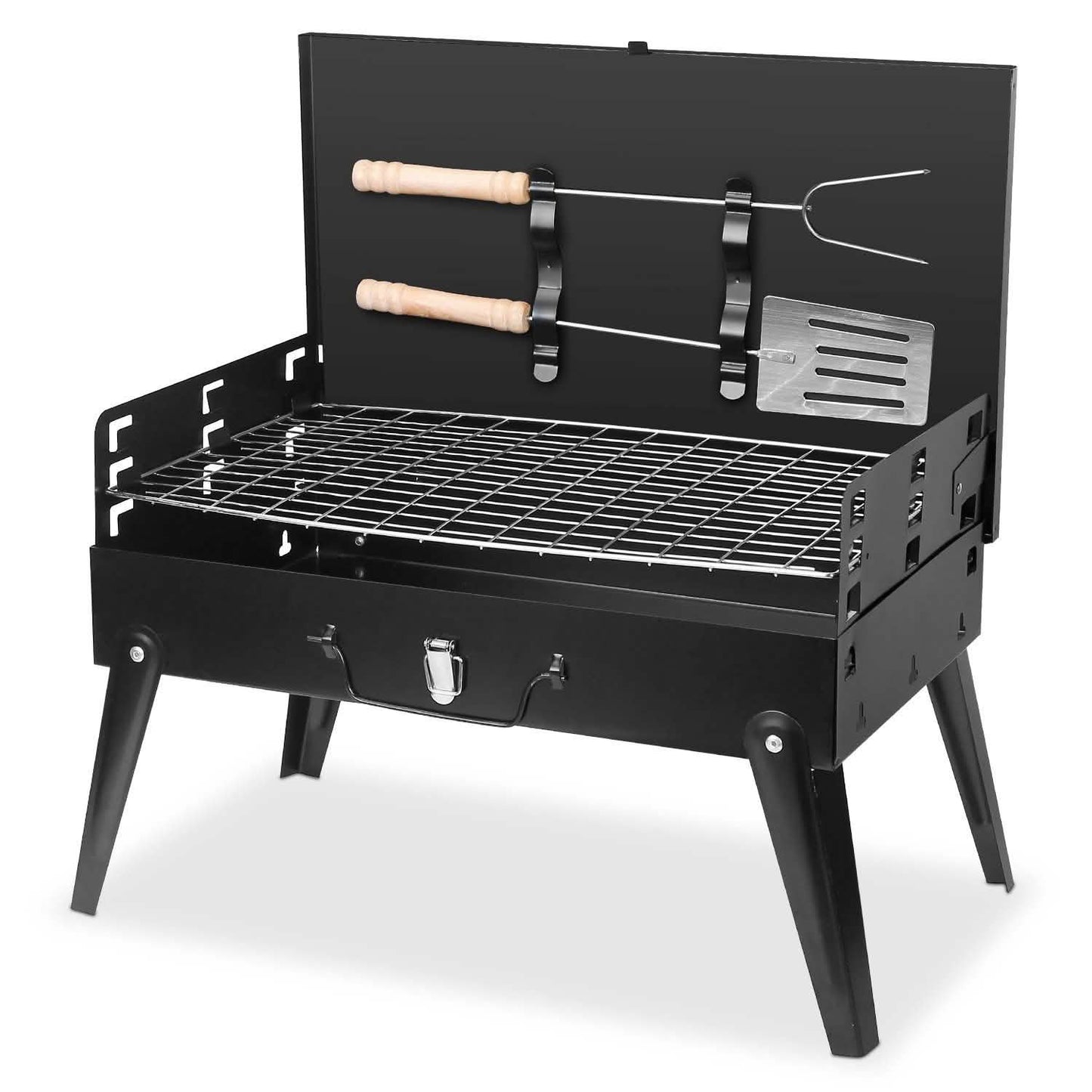 Tragbarer Holzkohlegrill Klappbarer BBQ-Koffer