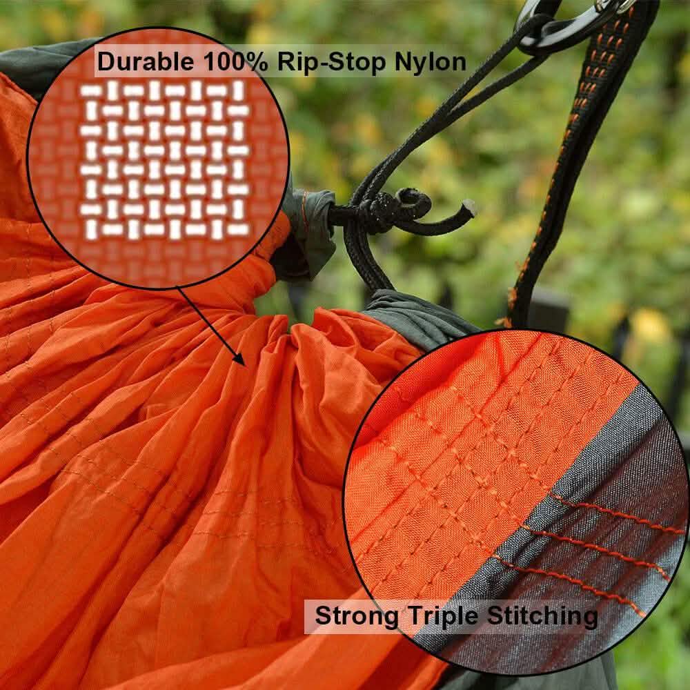 Tragbare Doppel-Hängematte aus Segeltuch für Camping, Garten, Strand und Reisen