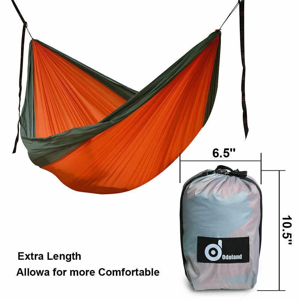 Tragbare Doppel-Hängematte aus Segeltuch für Camping, Garten, Strand und Reisen