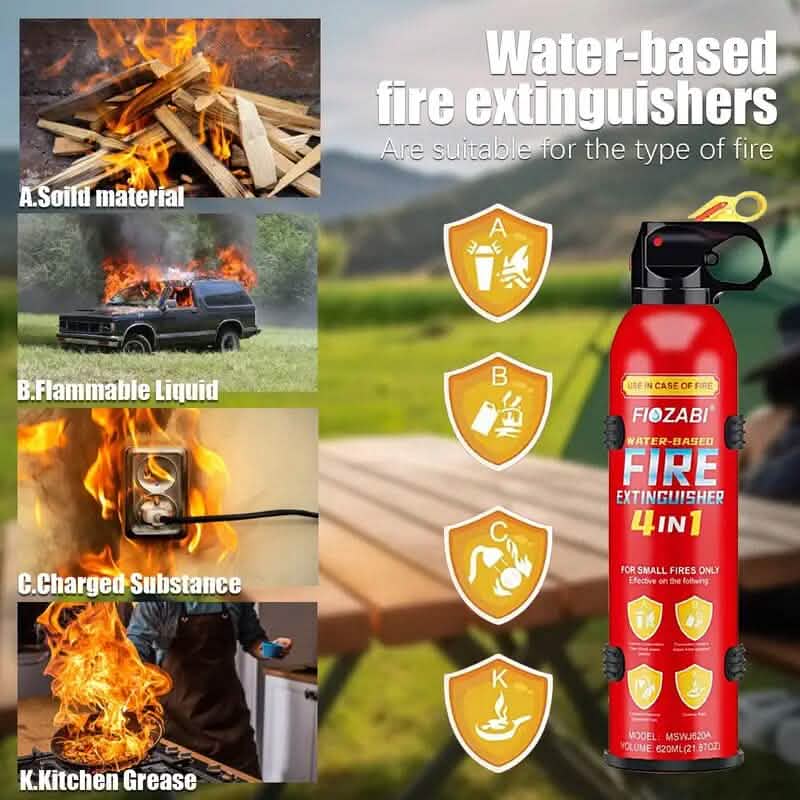 Tragbarer Feuerlöschspray 4-in-1 mit Halterung