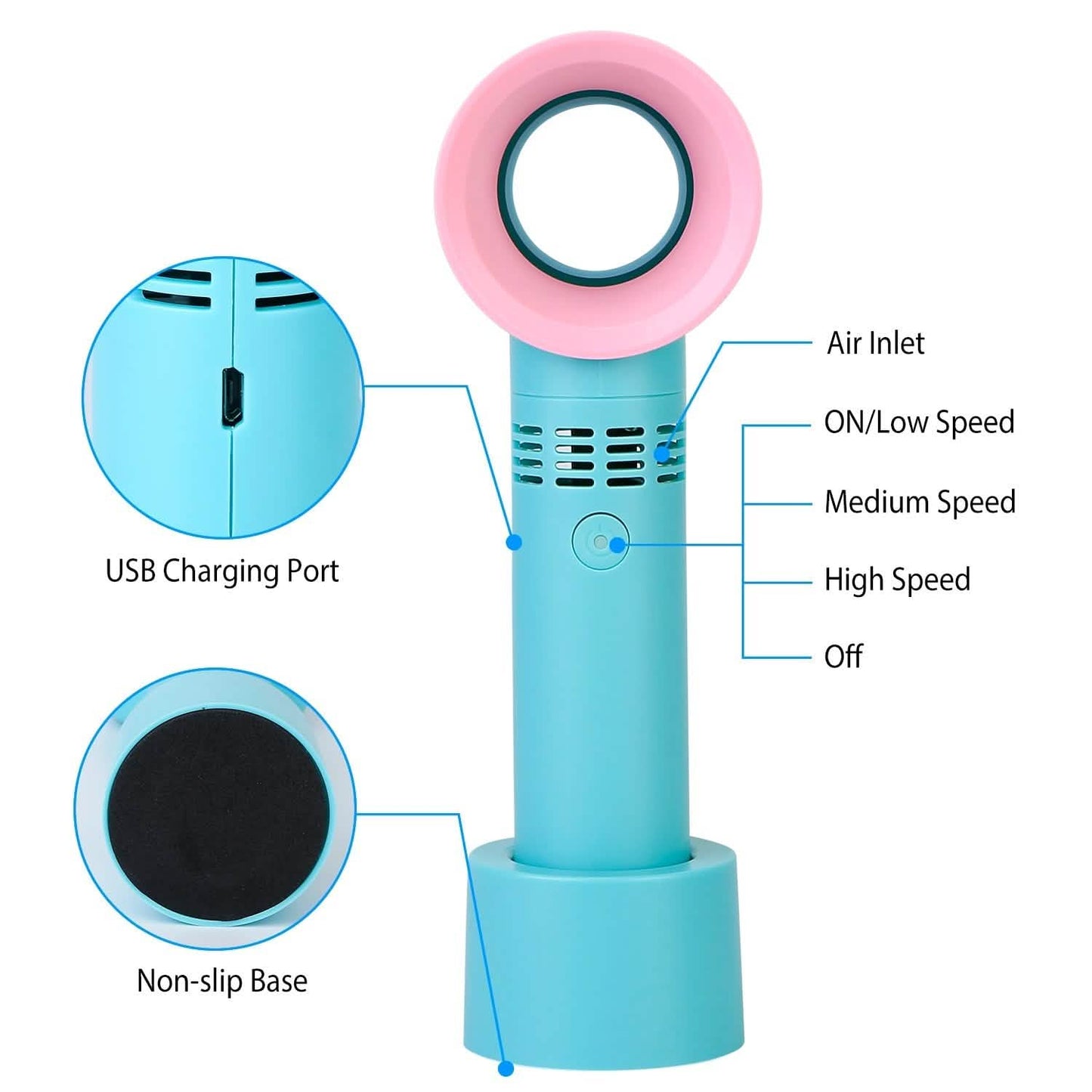 Tragbarer Handheld-Ventilator ohne Rotorblätter
