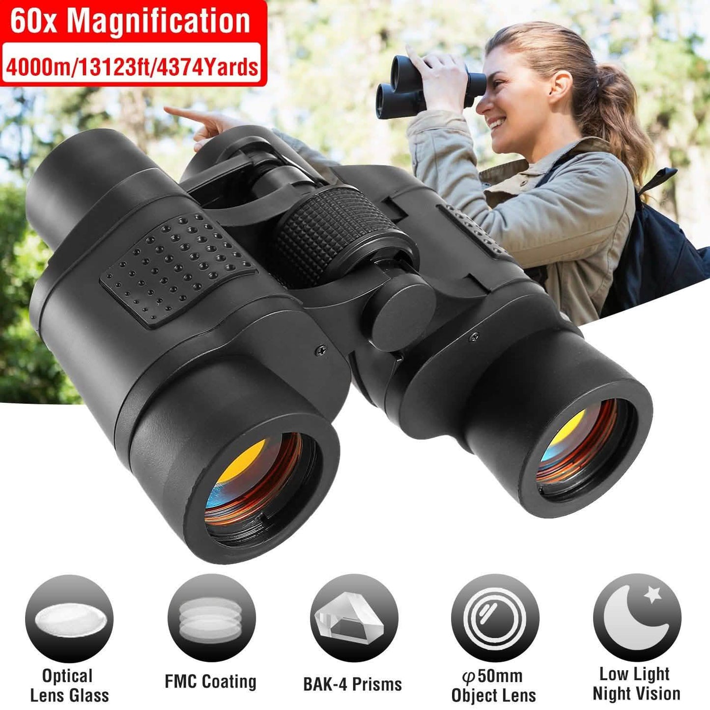 Tragbares HD-Fernglas mit Umhängetasche