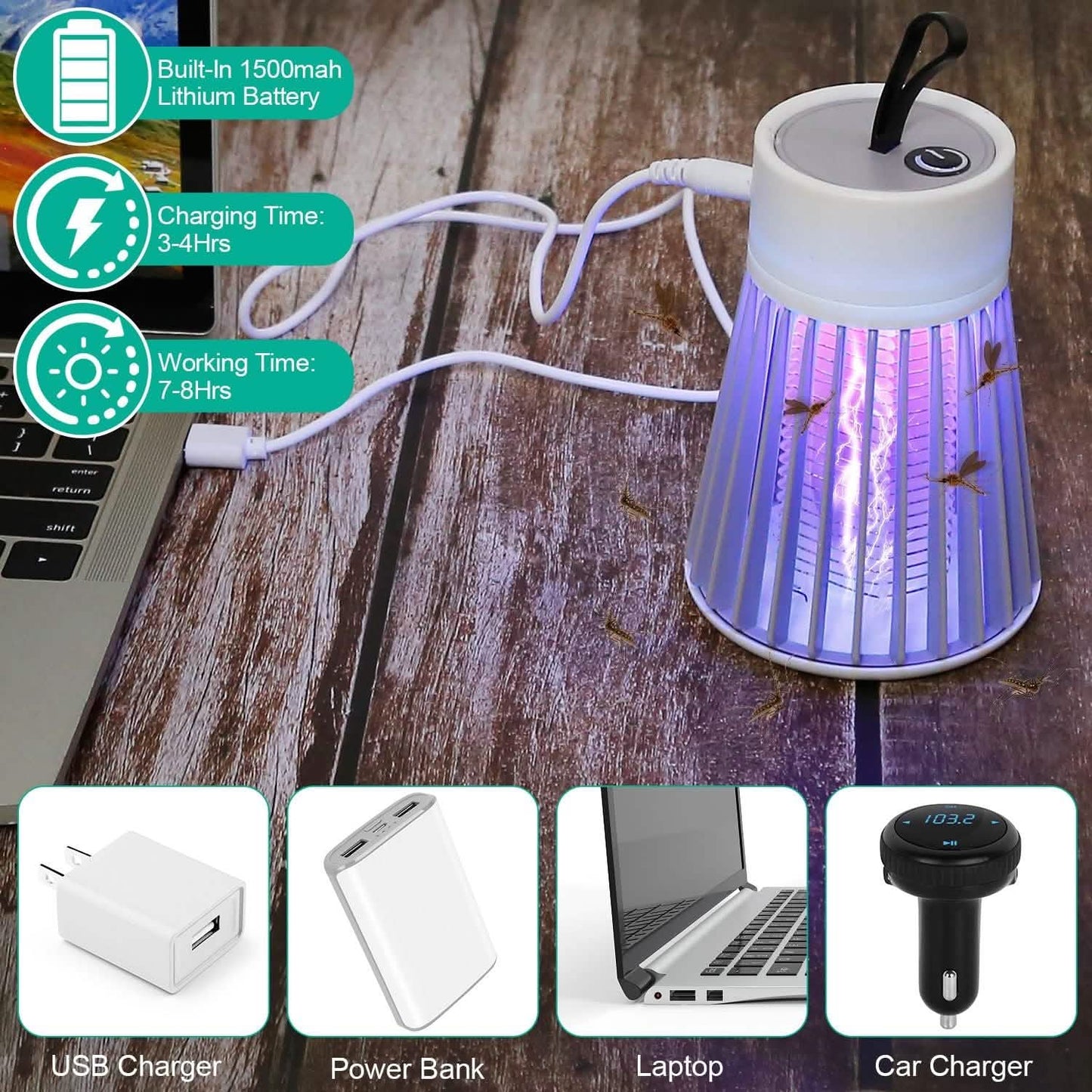 Tragbare elektrische LED-Mückenlampe gegen Insekten