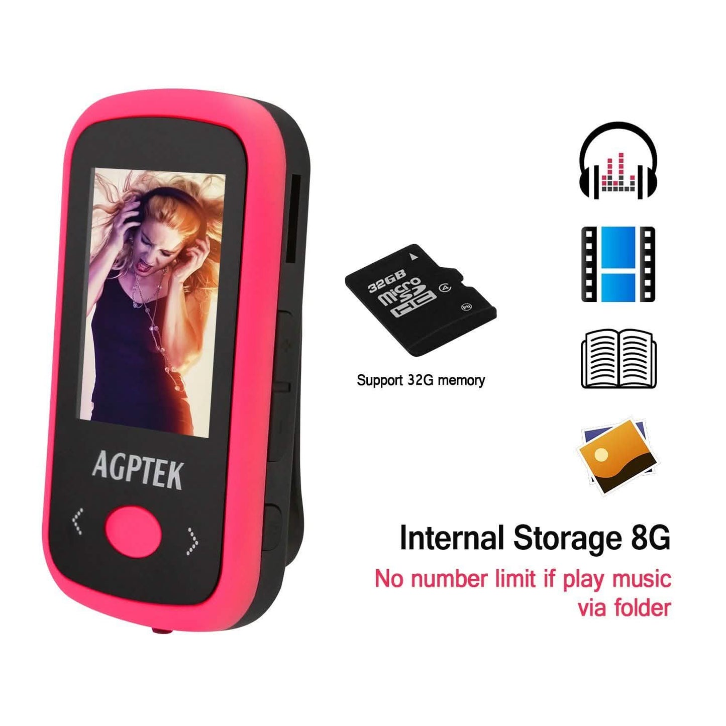 Portabler verlustfreier HiFi-Sound-Musik-8G-Bluetooth-MP3-Player