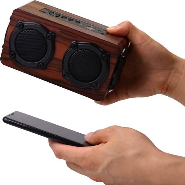 Tragbarer Retro-Holz-Wireless-Bluetooth-4.2-Lautsprecher