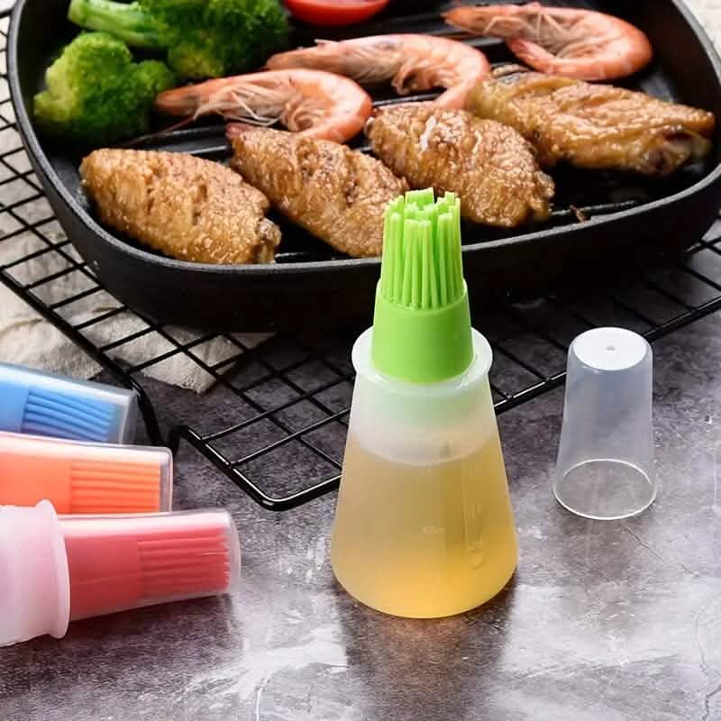Tragbare Silikonölflasche mit Pinsel