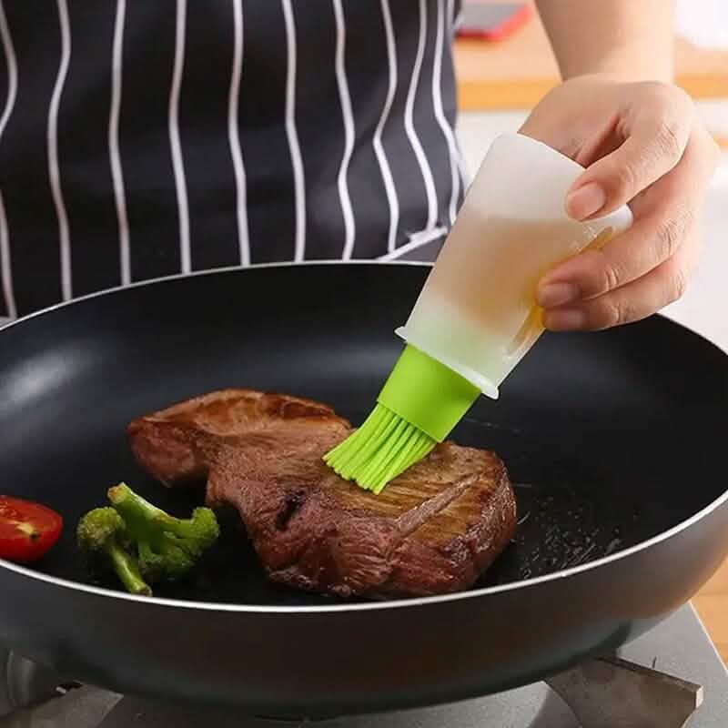 Tragbare Silikonölflasche mit Pinsel