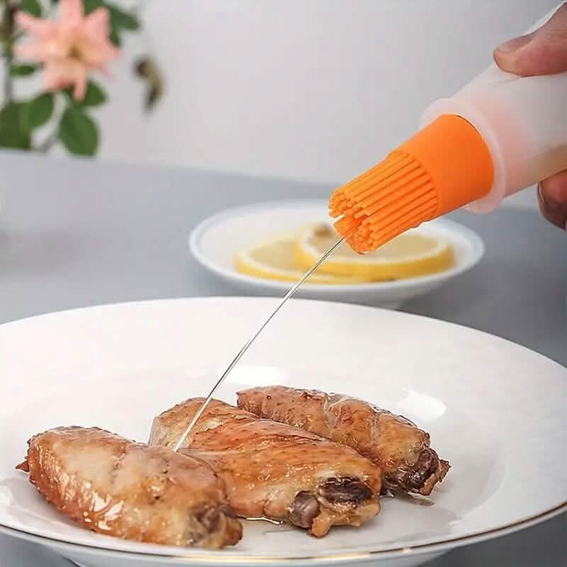 Tragbare Silikonölflasche mit Pinsel