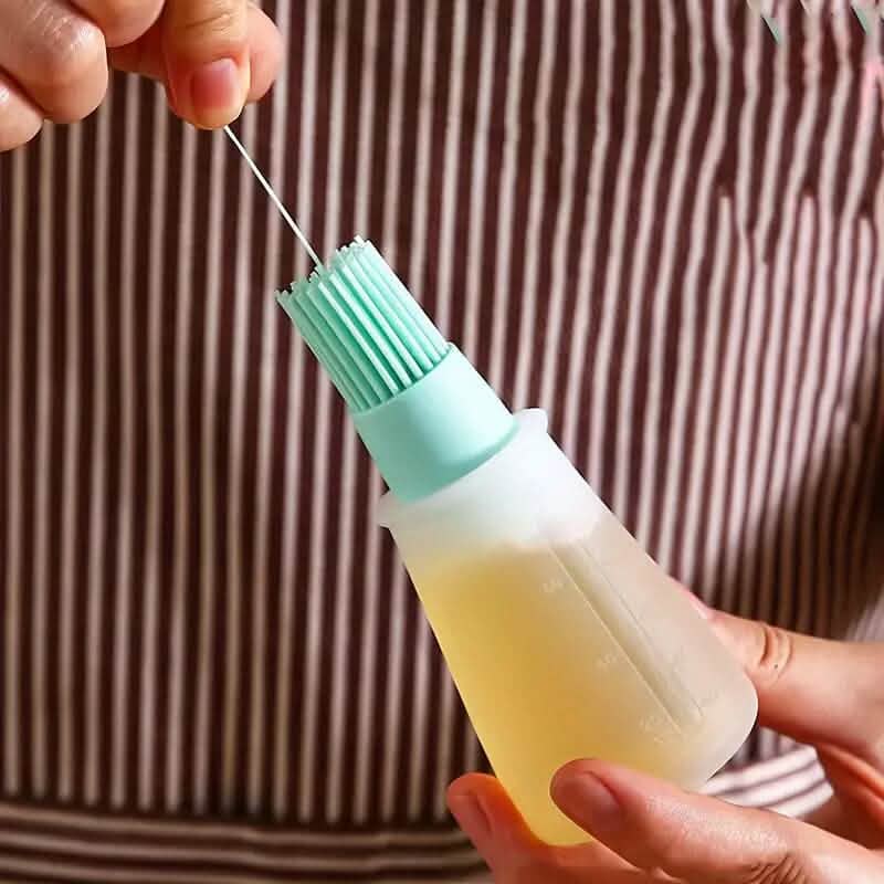 Tragbare Silikonölflasche mit Pinsel