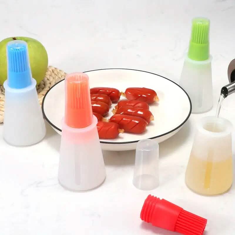 Tragbare Silikonölflasche mit Pinsel
