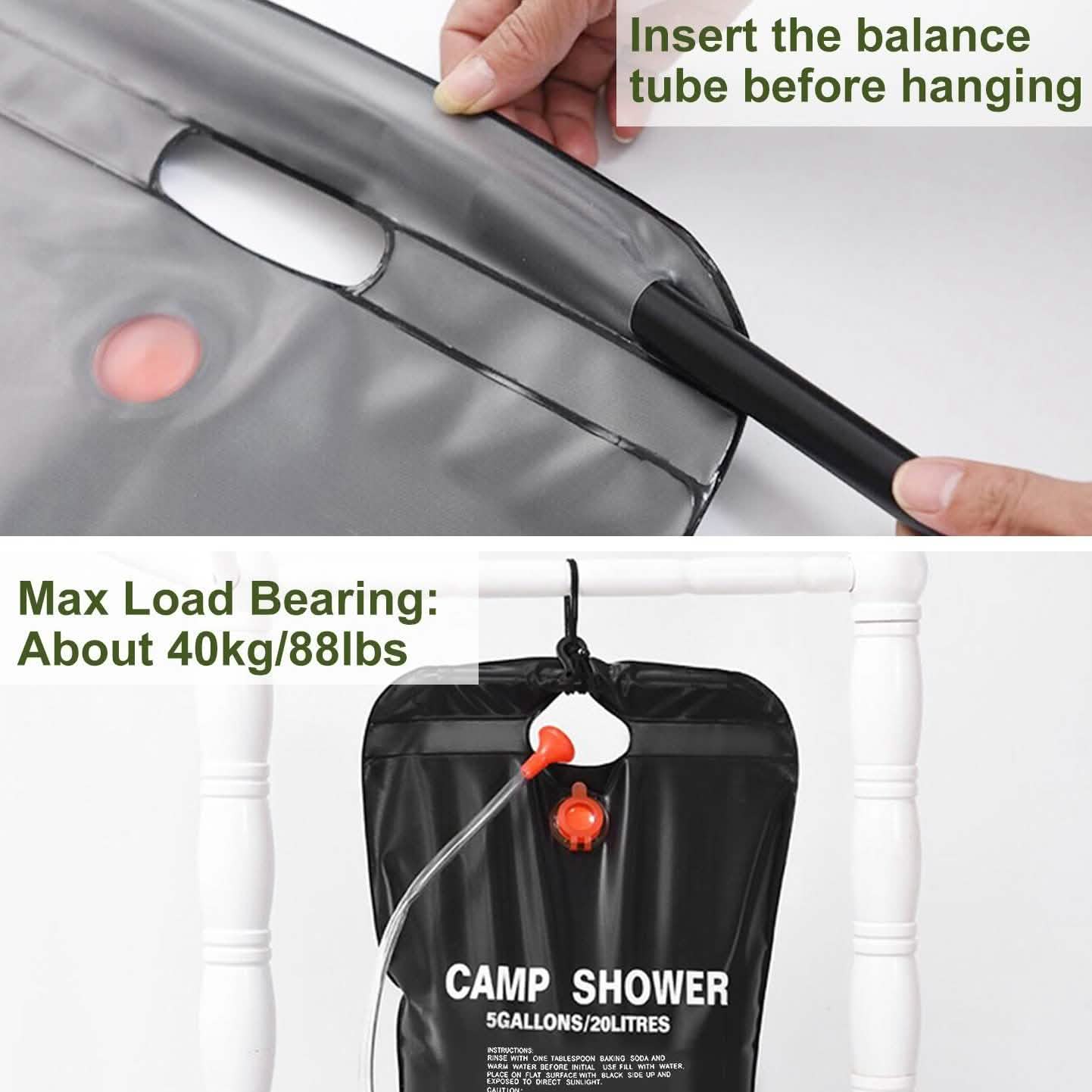 Tragbare solarbeheizte Duschtasche