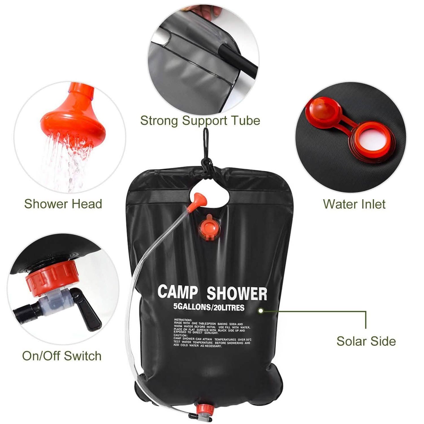 Tragbare solarbeheizte Duschtasche