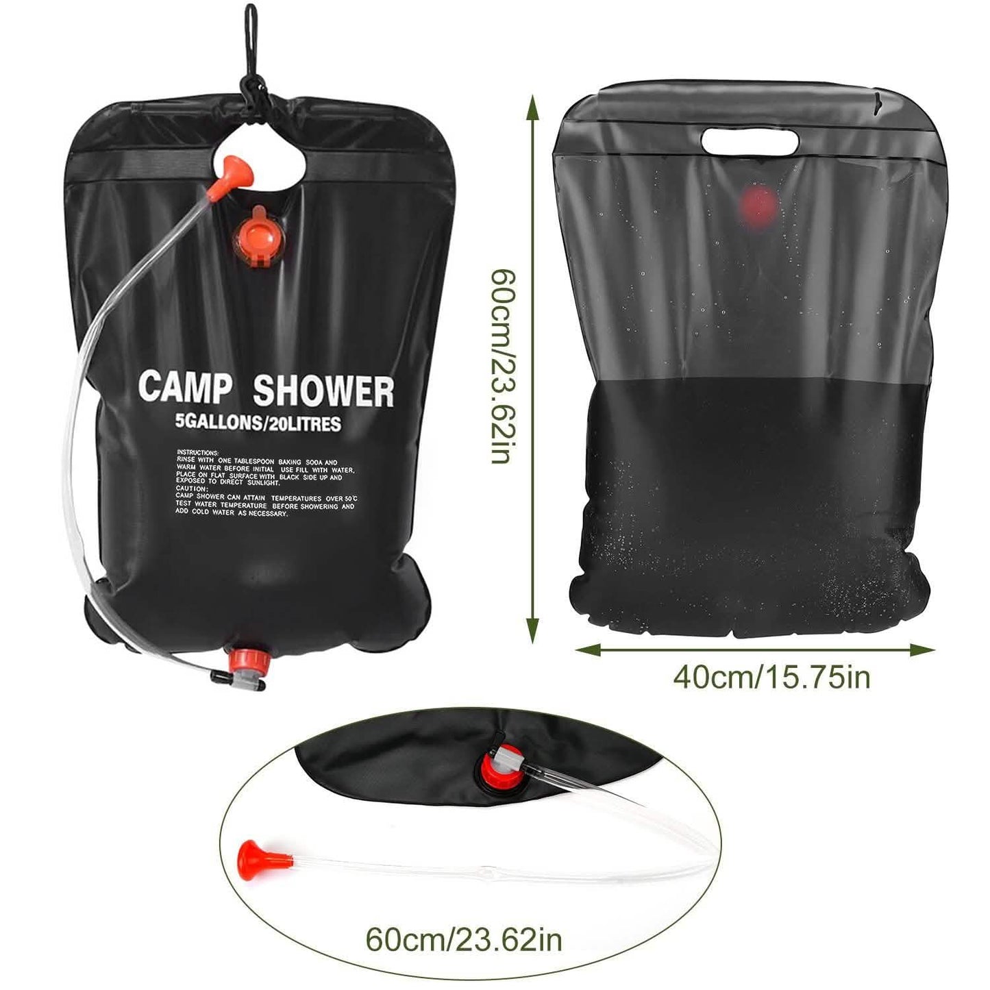 Tragbare solarbeheizte Duschtasche