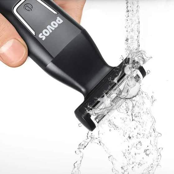 Povos Kabelloser 5-in-1 Bartschneider, Körperrasierer, Styling- und Detailset