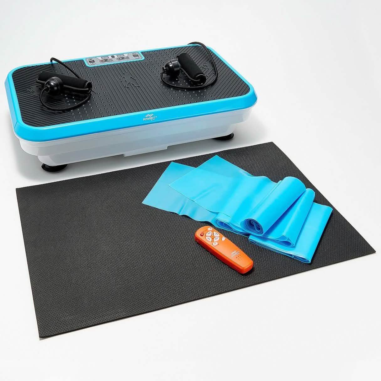 PowerFit Elite Vibrationsplatte mit Übungsbändern und Matte (Generalüberholt)
