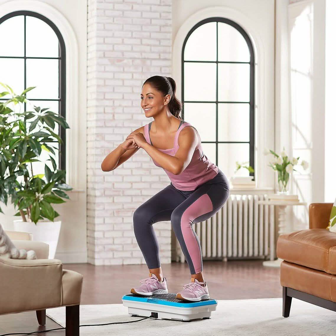 PowerFit Elite Vibrationsplatte mit Übungsbändern und Matte (Generalüberholt)
