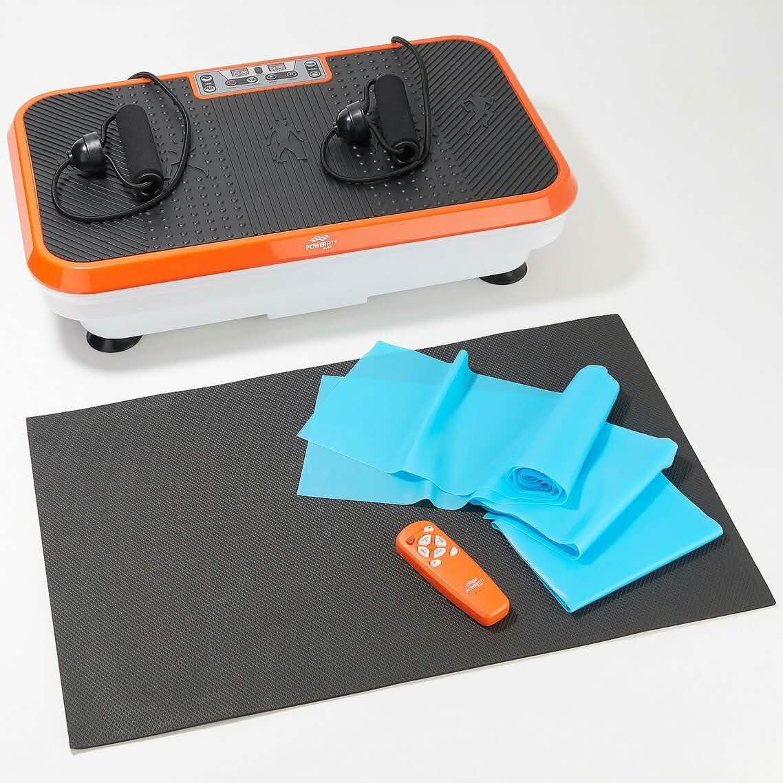 PowerFit Elite Vibrationsplatte mit Übungsbändern und Matte (Generalüberholt)