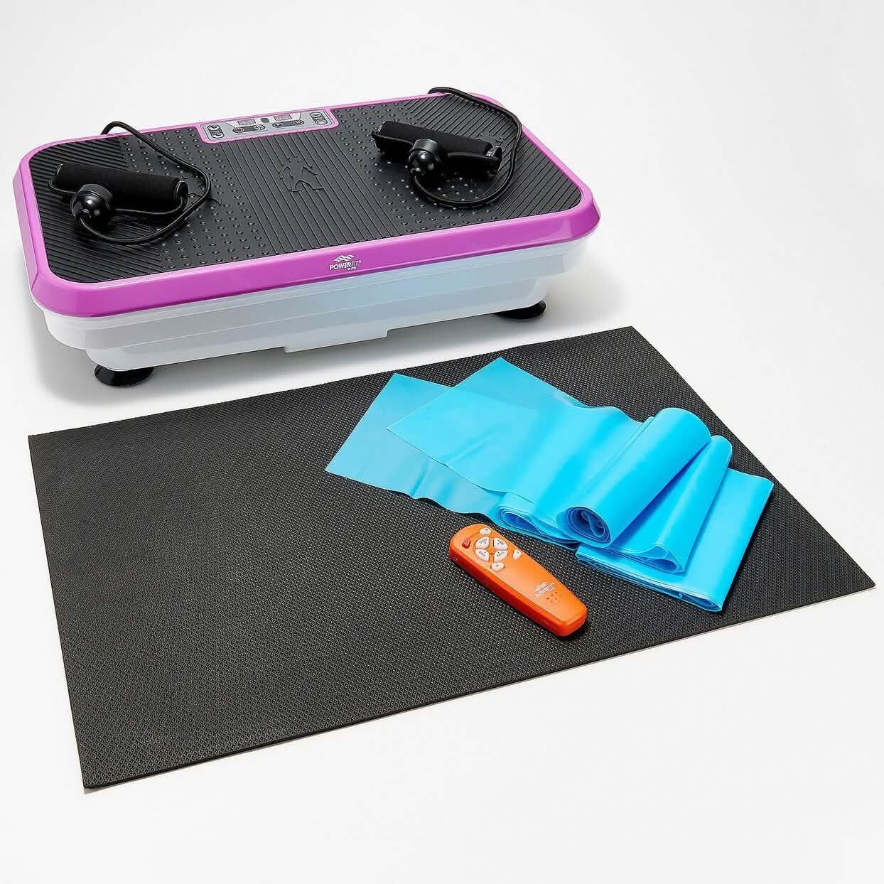 PowerFit Elite Vibrationsplatte mit Übungsbändern und Matte (Generalüberholt)