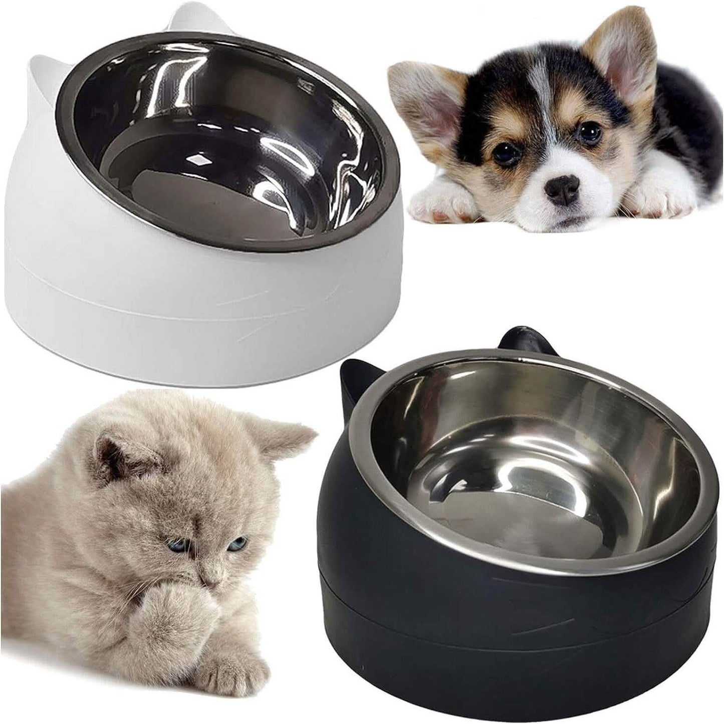 Premium-Edelstahl-Futter-/Wassernäpfe für Katzen & Hunde – rutschfester Boden
