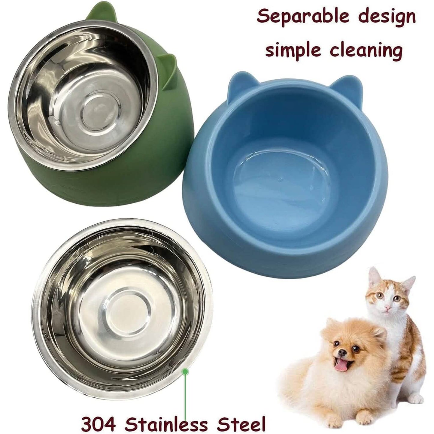 Premium-Edelstahl-Futter-/Wassernäpfe für Katzen & Hunde – rutschfester Boden