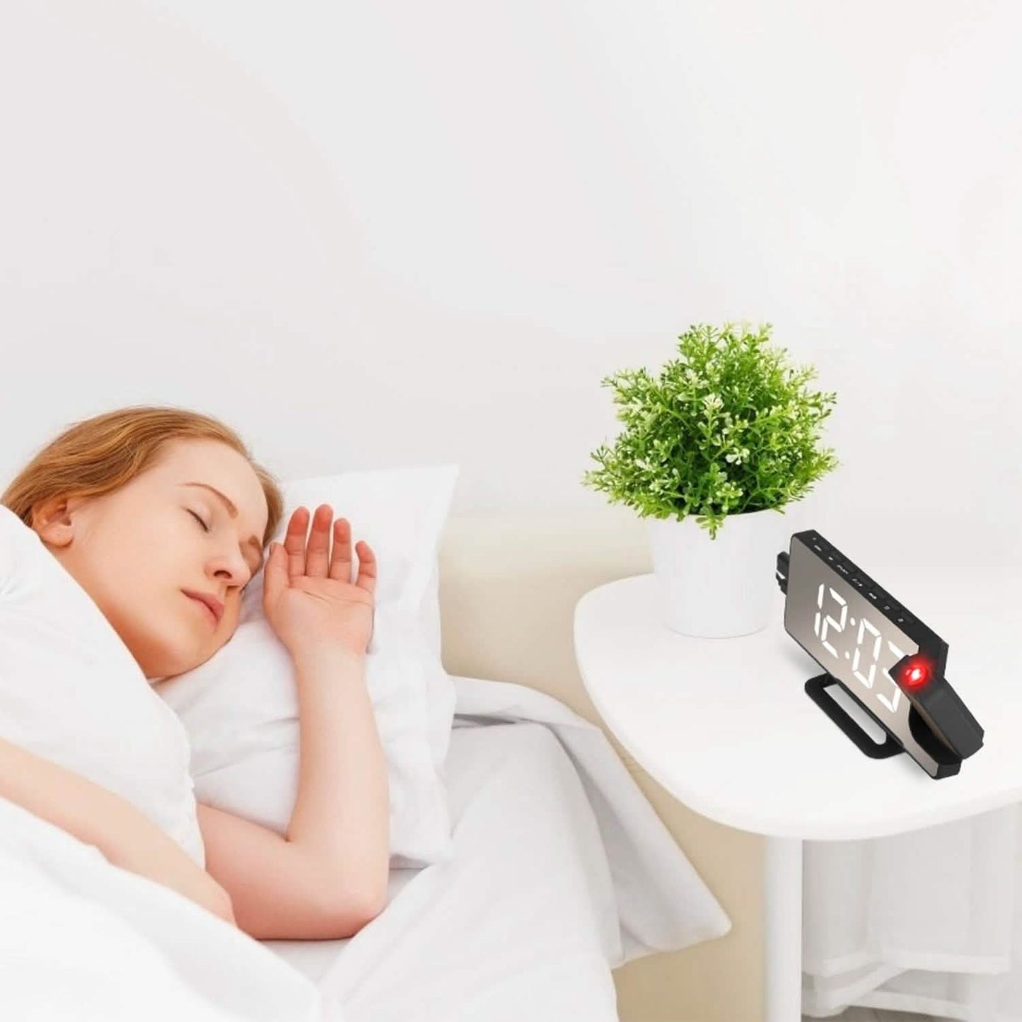 Projektionswecker LED Digitalwecker mit zwei Alarmen und Schlummerfunktion