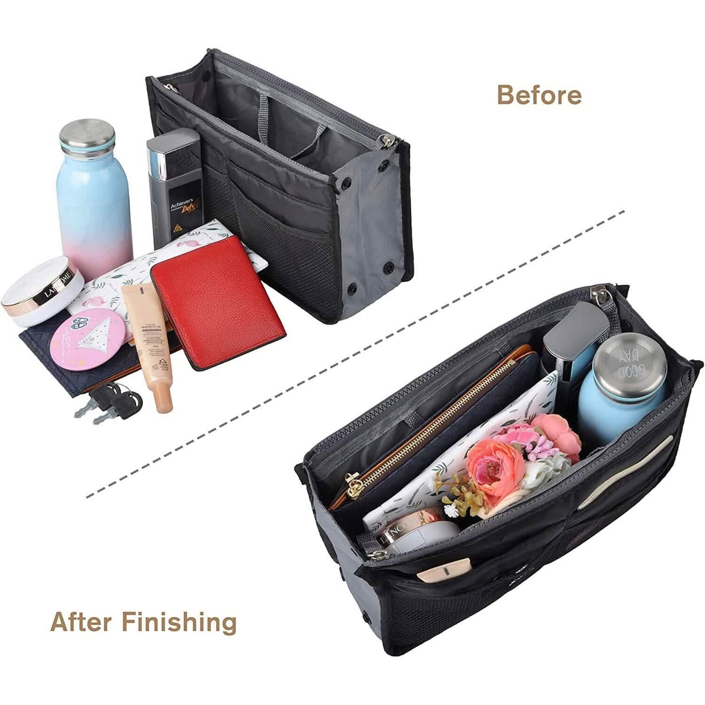 Handtaschen-Organizer, vielseitiger Reise-Organizer, Kosmetiktasche mit mehreren Fächern