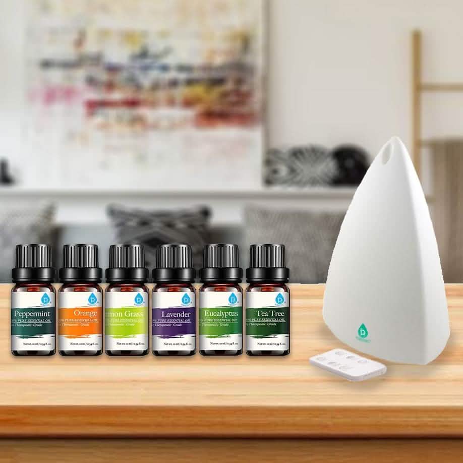 Pursonic Aroma Diffuser mit Fernbedienung und 6er-Set Aromatherapieöle