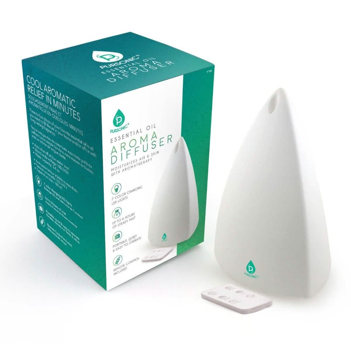 Pursonic Aroma Diffuser mit Fernbedienung und 6er-Set Aromatherapieöle