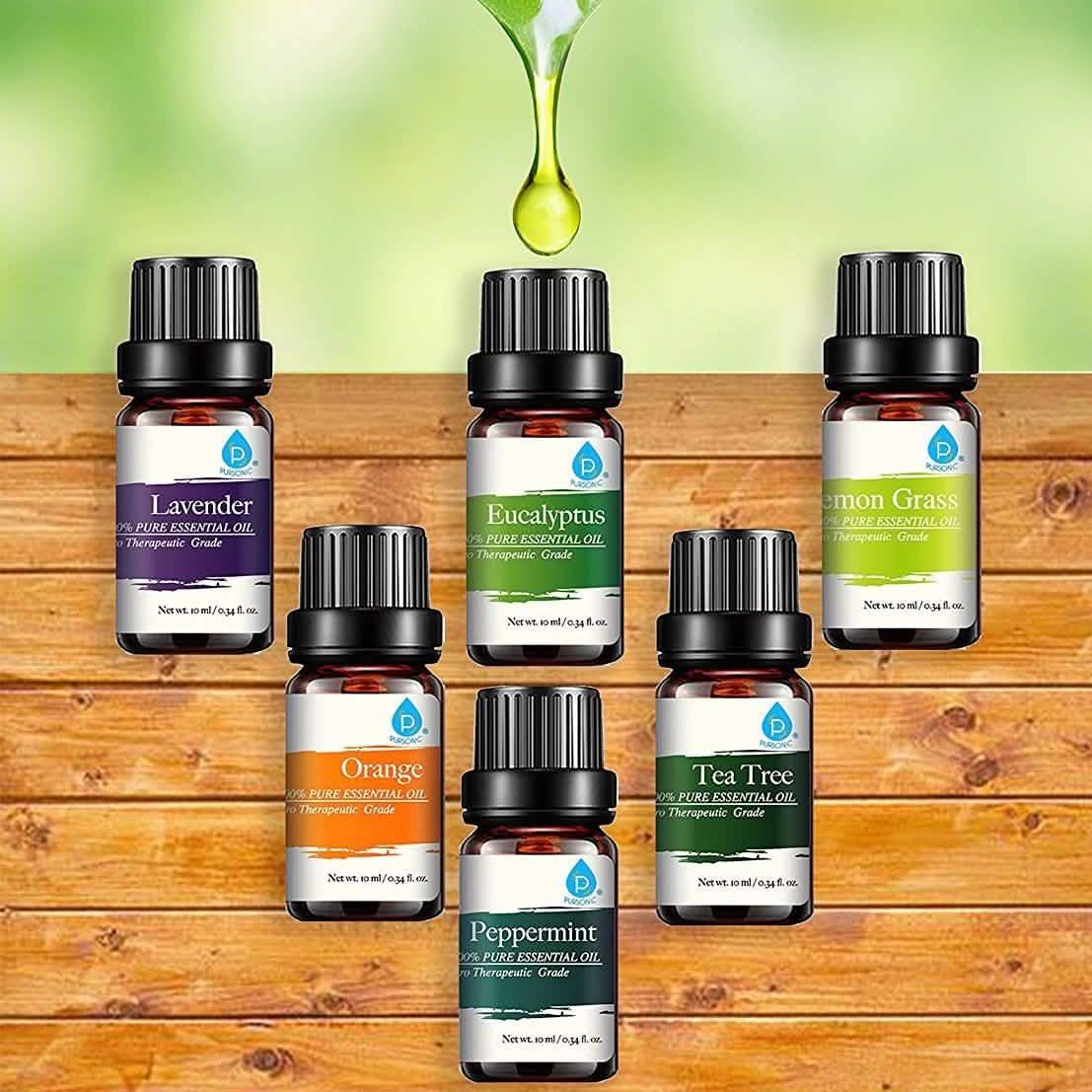 Pursonic Aroma Diffuser mit Fernbedienung und 6er-Set Aromatherapieöle
