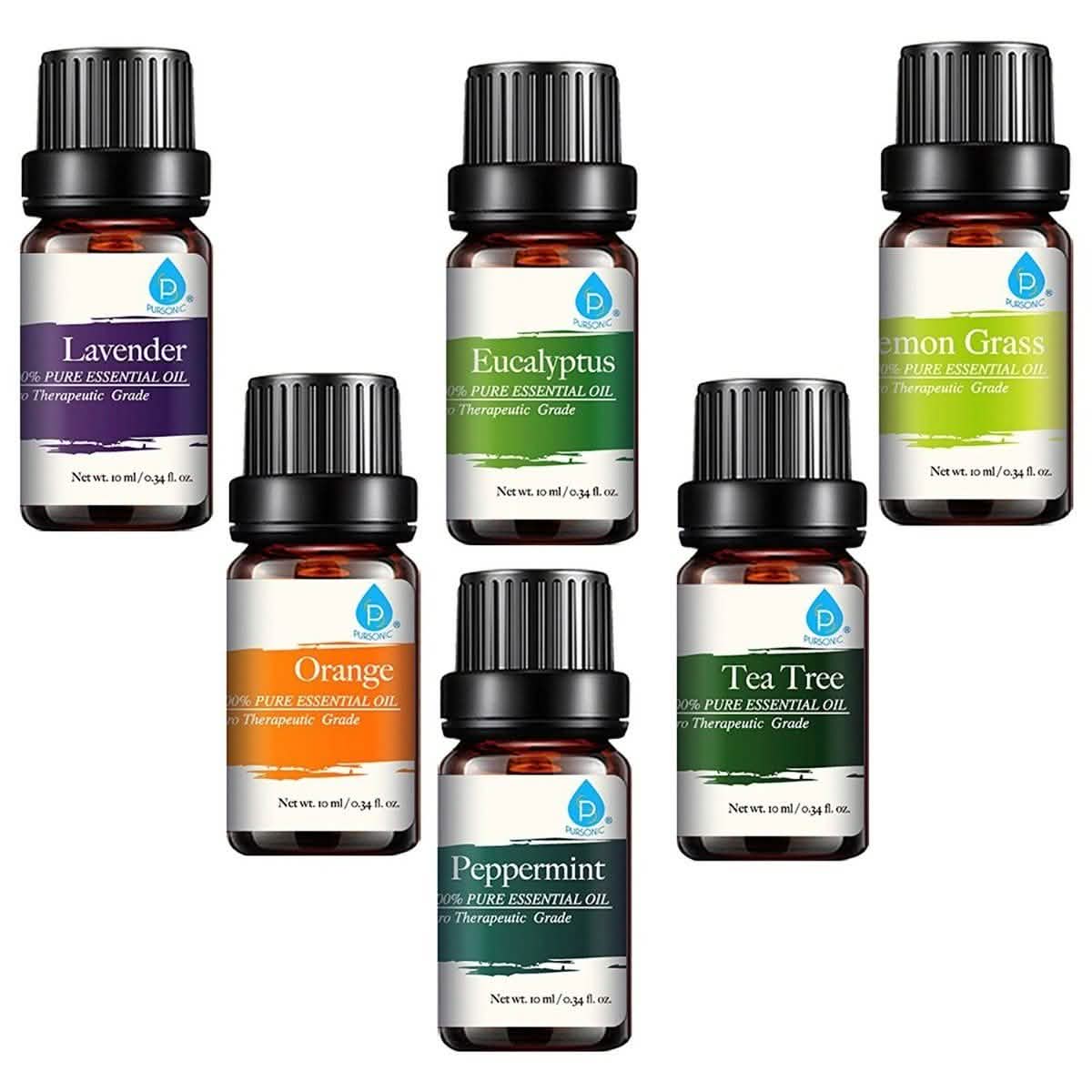 Pursonic Aroma Diffuser mit Fernbedienung und 6er-Set Aromatherapieöle