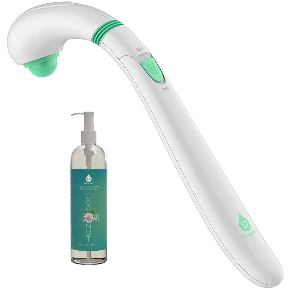 Pursonic Handmassagegerät und Pursonic 100% reines fraktioniertes Kokosöl