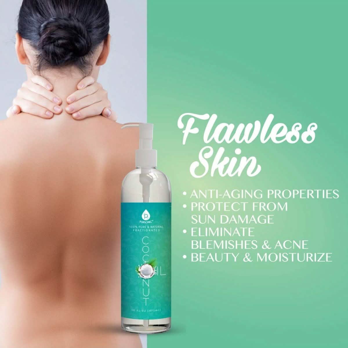 Pursonic Handmassagegerät und Pursonic 100% reines fraktioniertes Kokosöl