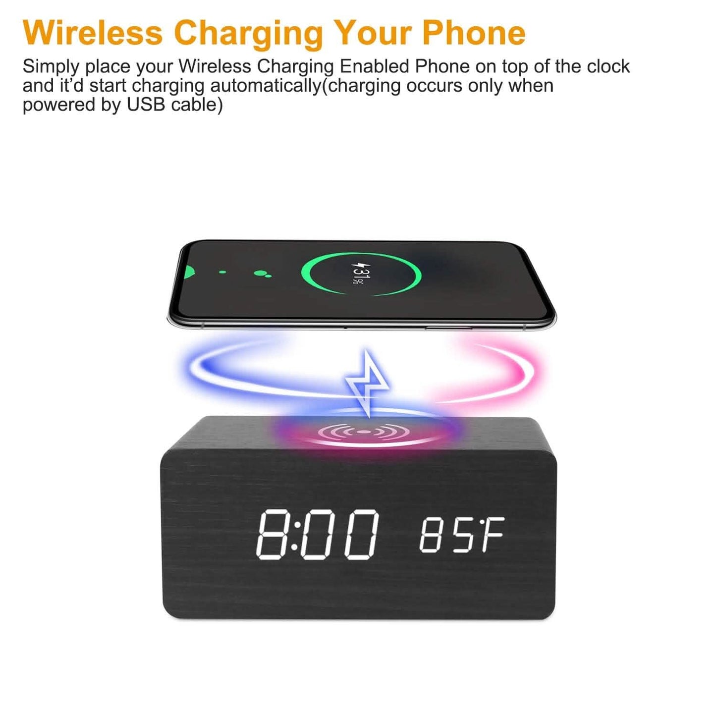 Qi Wireless Ladegerät Digitalwecker