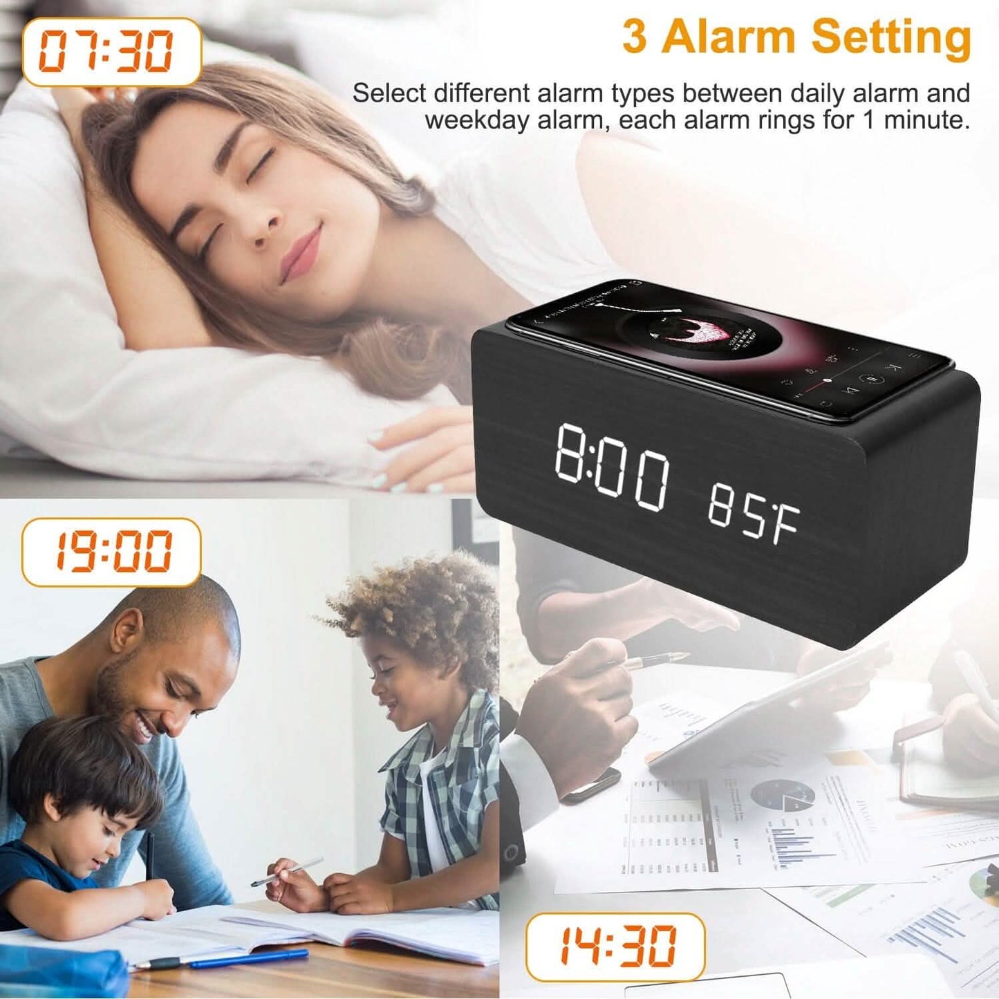 Qi Wireless Ladegerät Digitalwecker