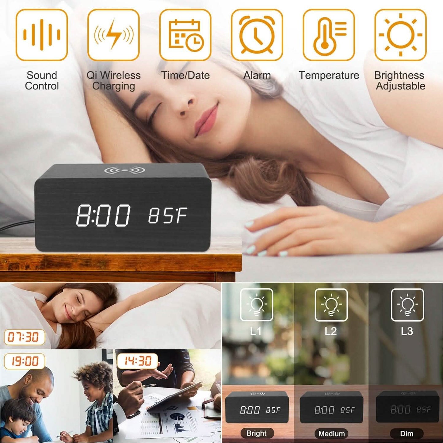 Qi Wireless Ladegerät Digitalwecker