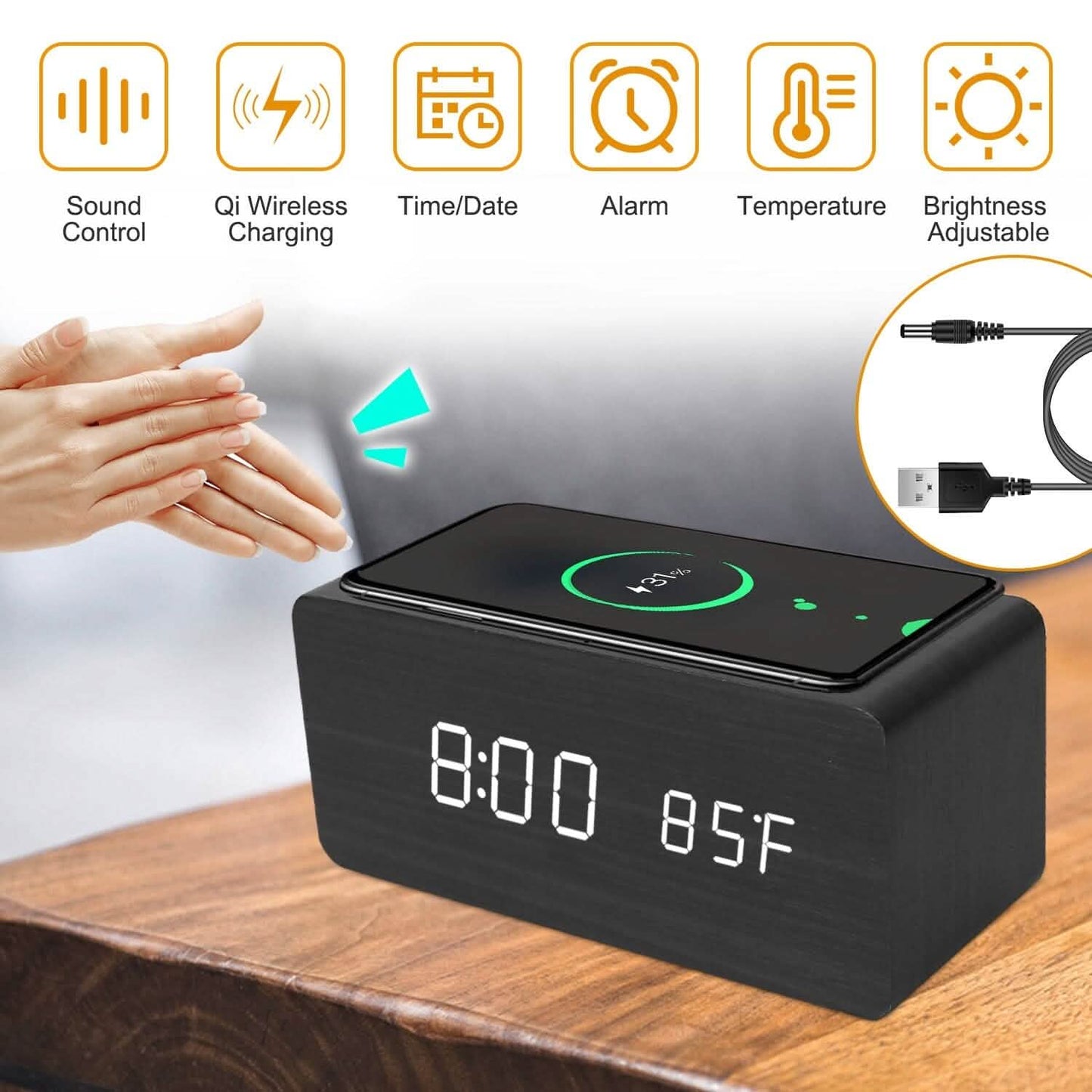 Qi Wireless Ladegerät Digitalwecker