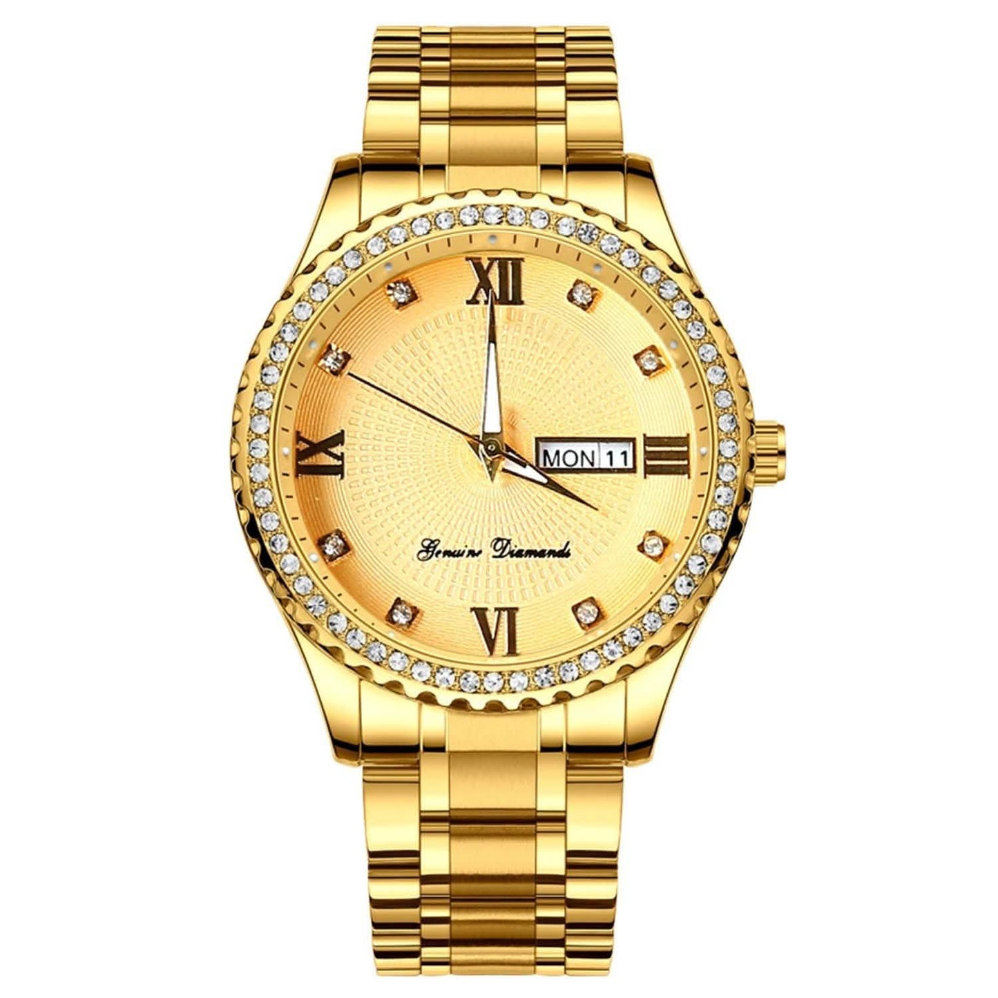 Quarzuhr Luxus Kristall Strass Gold Stahl
