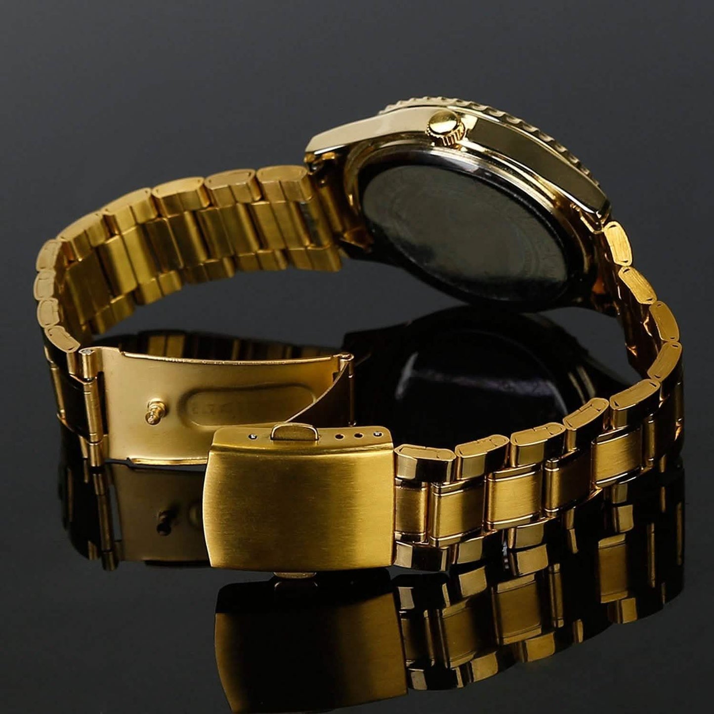 Quarzuhr Luxus Kristall Strass Gold Stahl