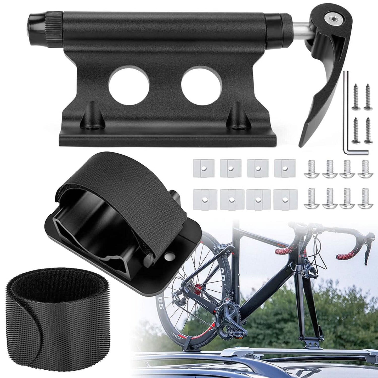 Fahrradgabel-Halterung mit Schnellspanner für das Autodach