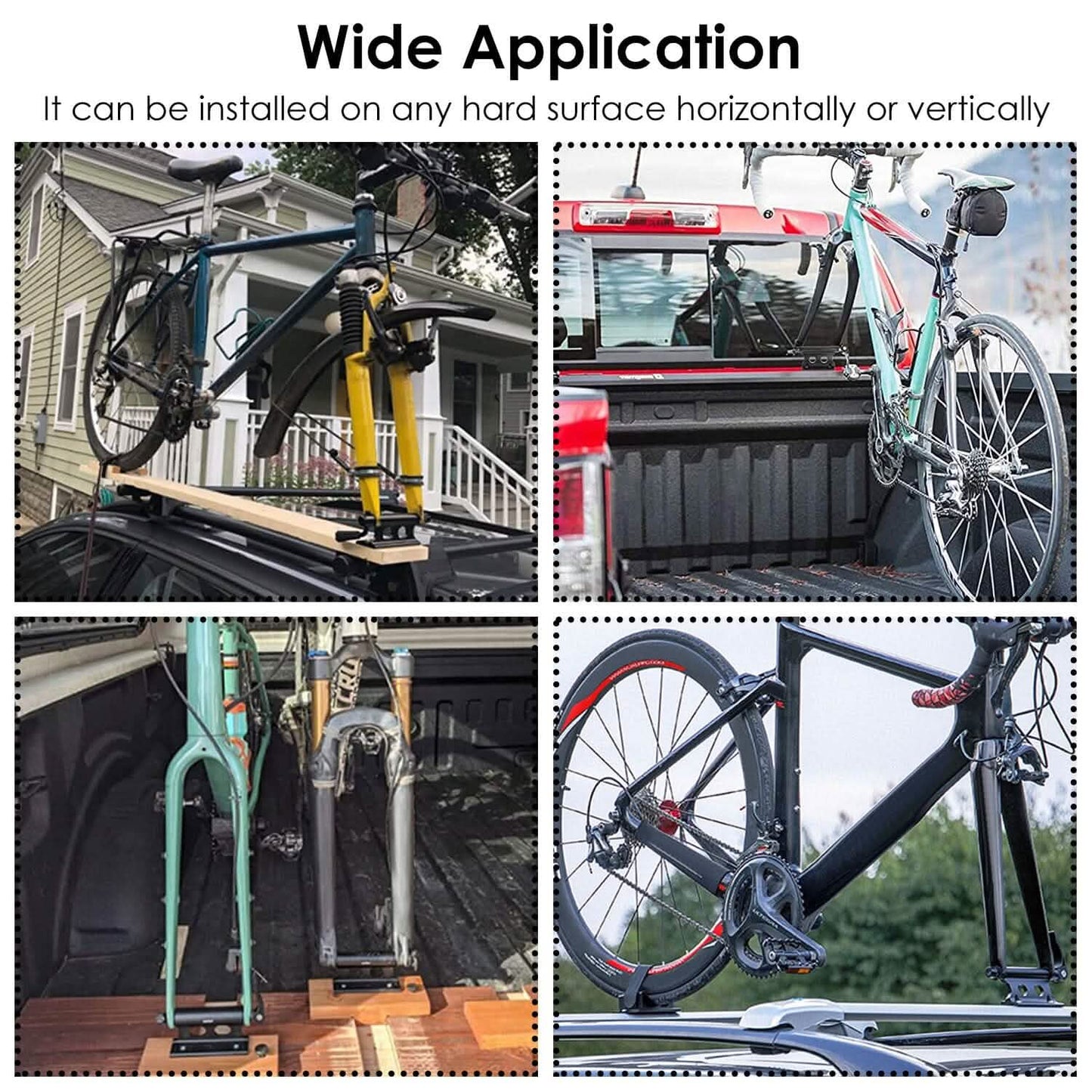 Fahrradgabel-Halterung mit Schnellspanner für das Autodach