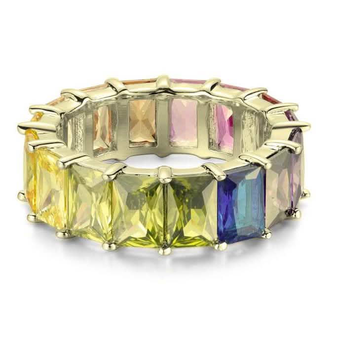 Regenbogen-Smaragd-Ewigkeitsring