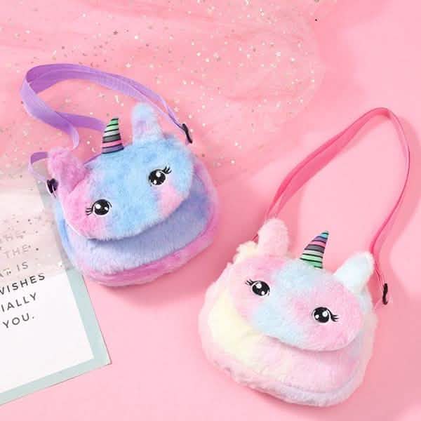 Regenbogen-Einhorn-Plüsch-Schultertasche