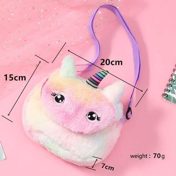 Regenbogen-Einhorn-Plüsch-Schultertasche