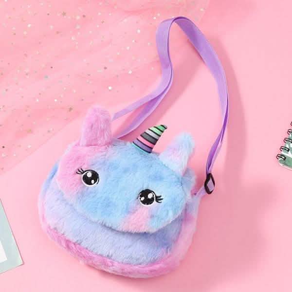 Regenbogen-Einhorn-Plüsch-Schultertasche