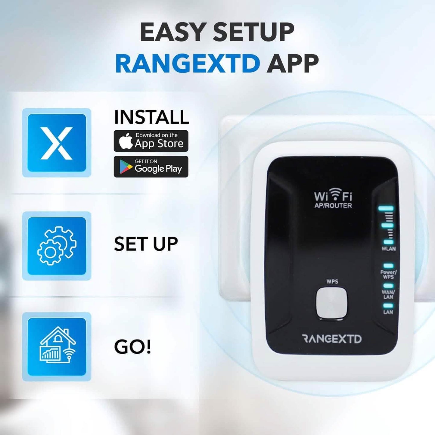 RANGEXTD WLAN-Repeater mit Ethernet-Anschluss (Generalüberholt)
