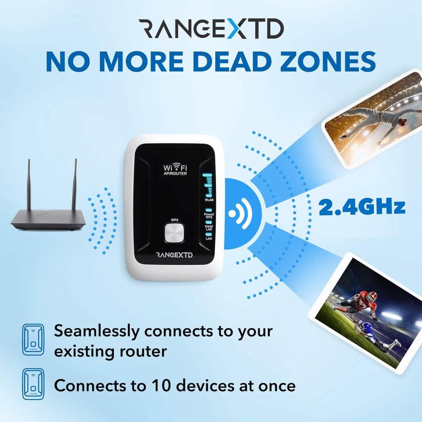 RANGEXTD WLAN-Repeater mit Ethernet-Anschluss (Generalüberholt)
