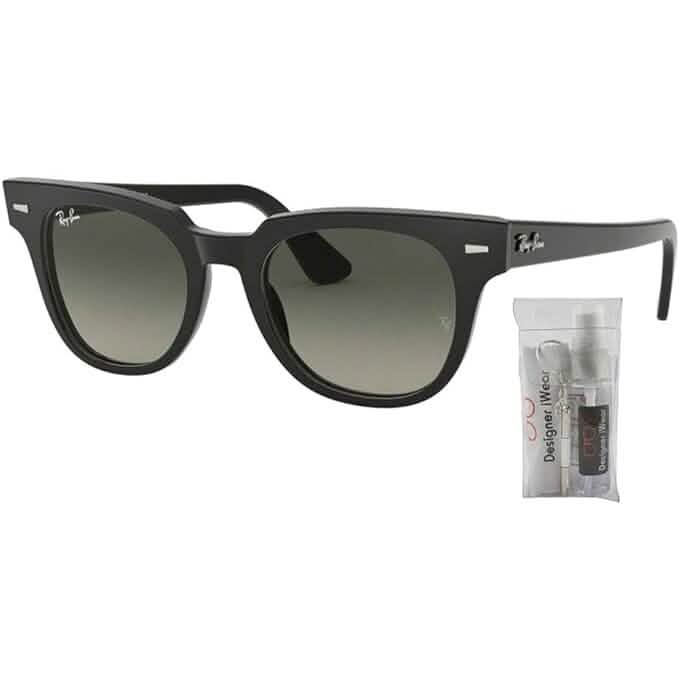 Ray-Ban RB2168 METEOR Sonnenbrille für Damen und Herren + PFLEGE-SET mit Designer iWear Brillenpflege-Kit (Generalüberholt)